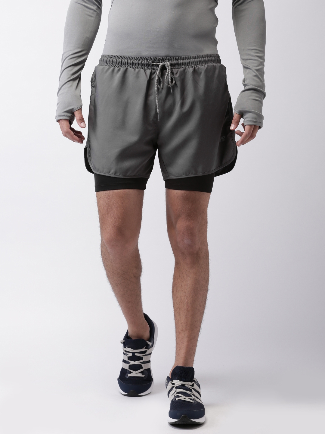 Buy 2GO Men Grey Solid Regular Fit Sports Shorts - Shorts for Men ...