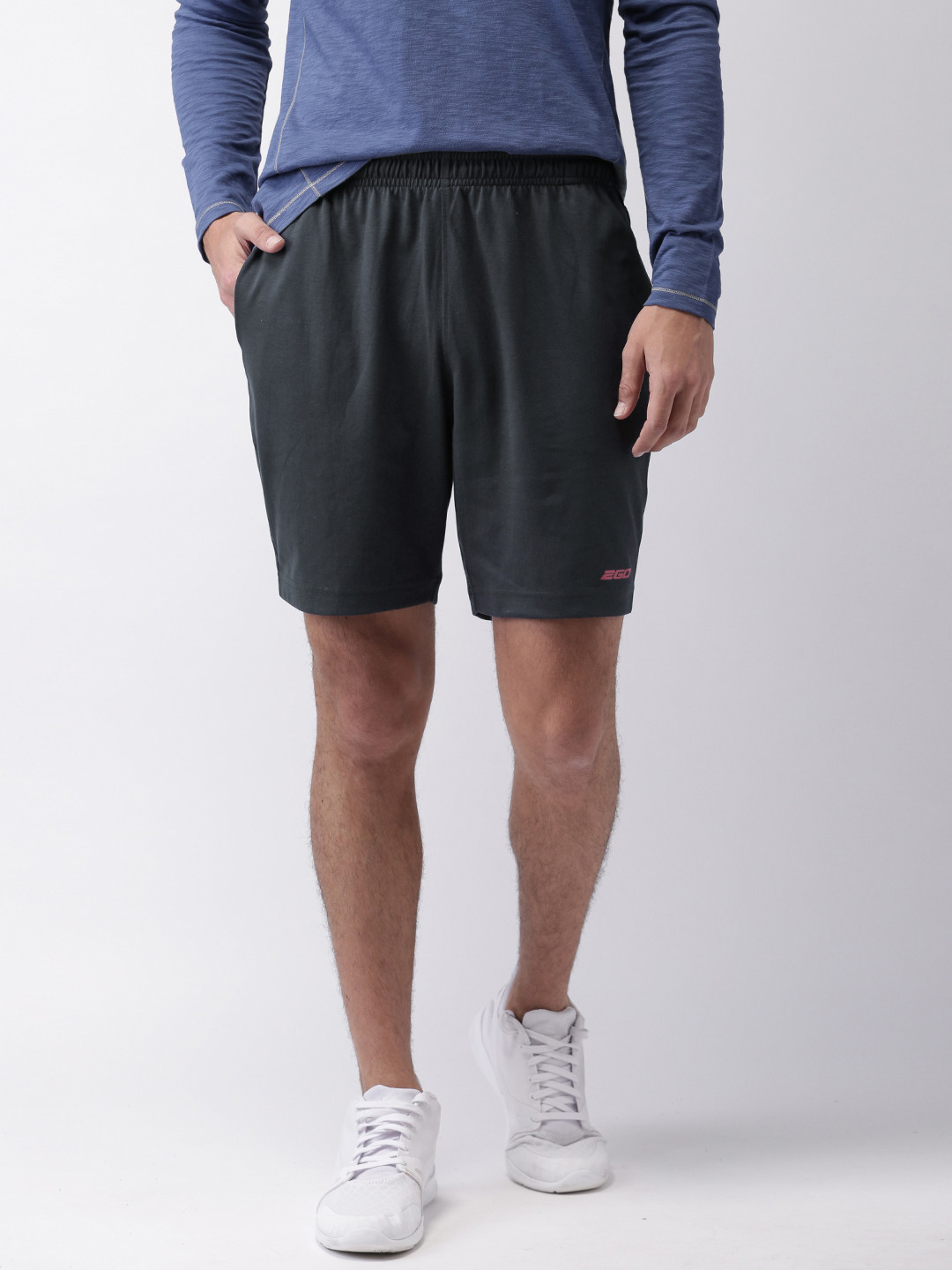 Buy 2GO Men Navy Solid Regular Fit Sports Shorts Shorts for Men