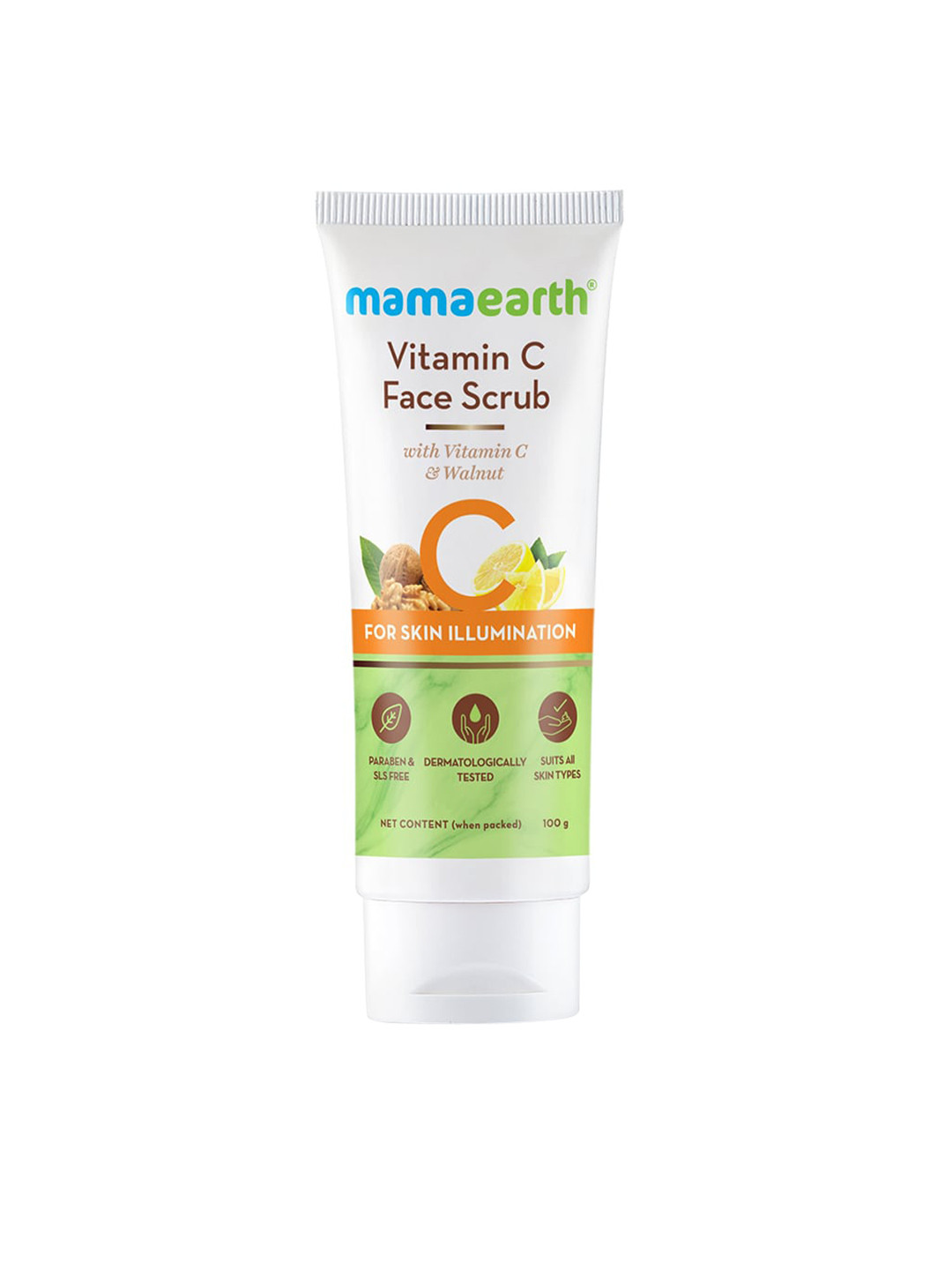 Buy Mamaearth Vitamin C Face Scrub For Glowing Skin, With Walnut For