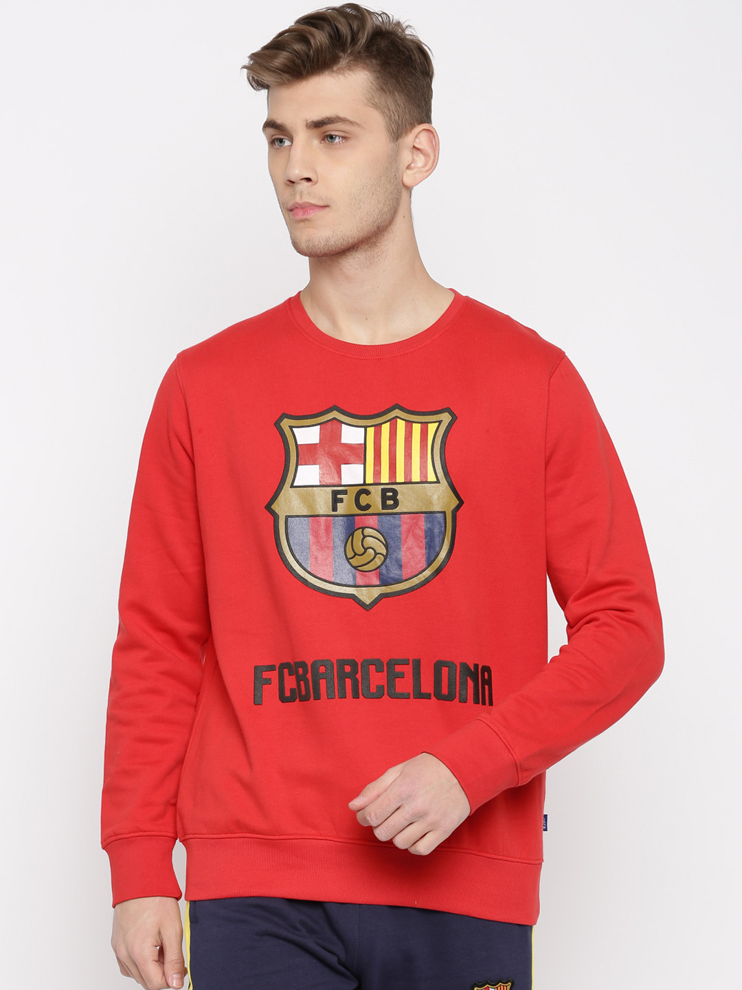 Buy Barcelona Red Printed Sweatshirt - Sweatshirts for Men 1610395 | Myntra