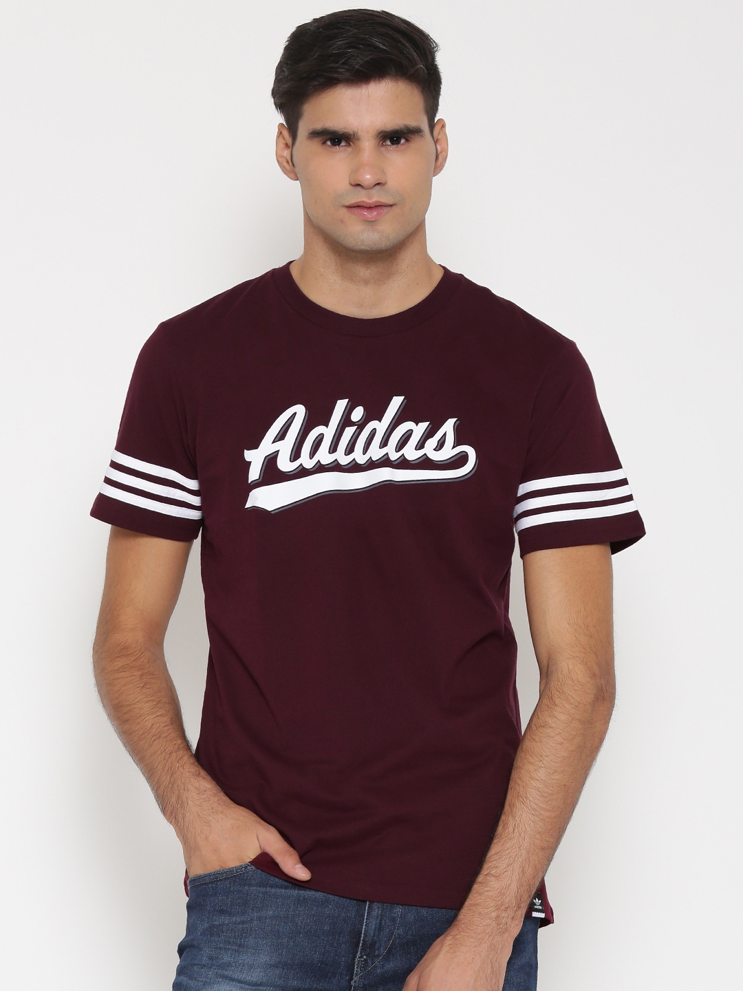 adidas t shirt burgundy