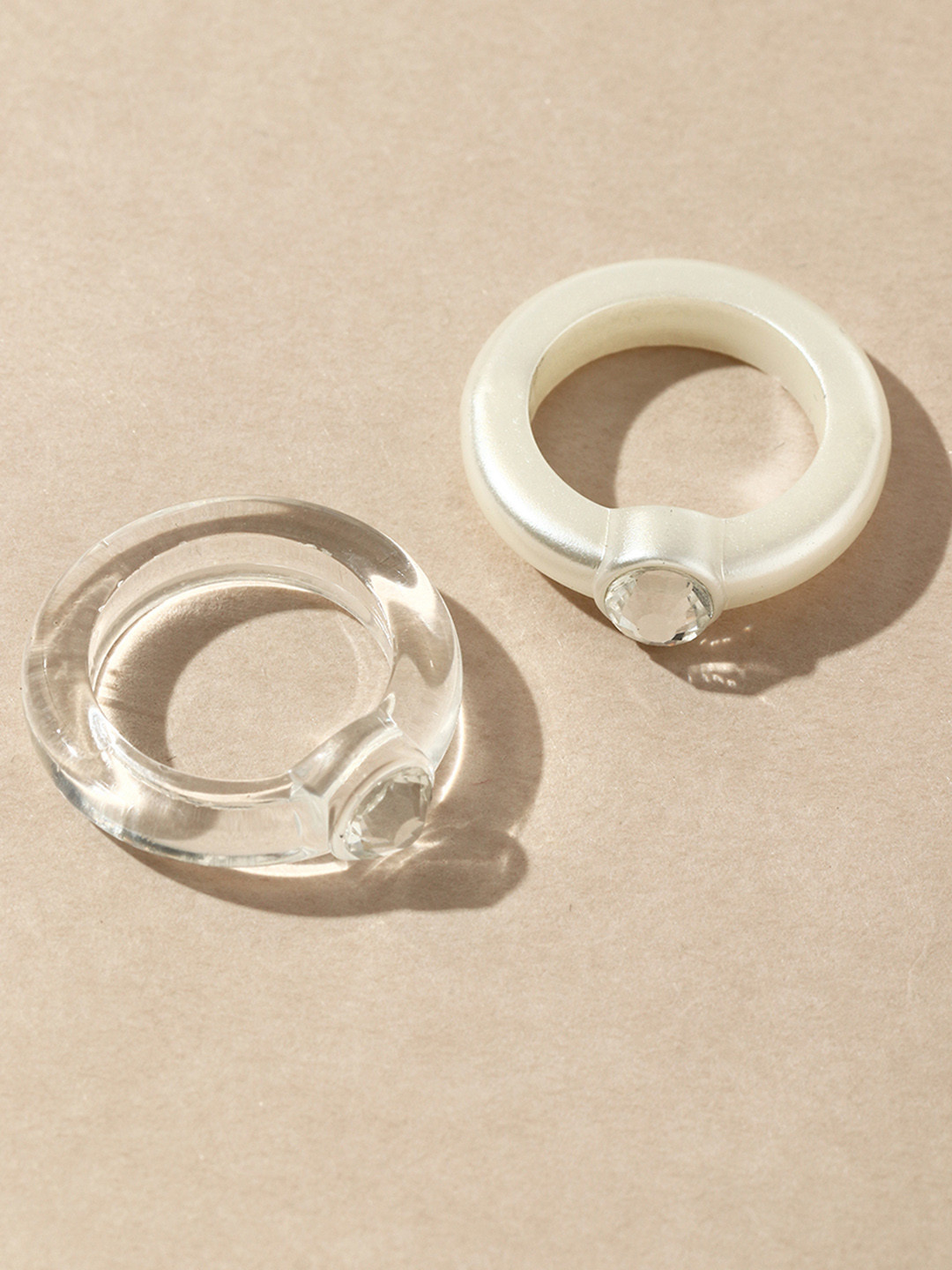 Buy URBANIC Women Set Of 2 White Finger Rings - Ring for Women 16107566 ...