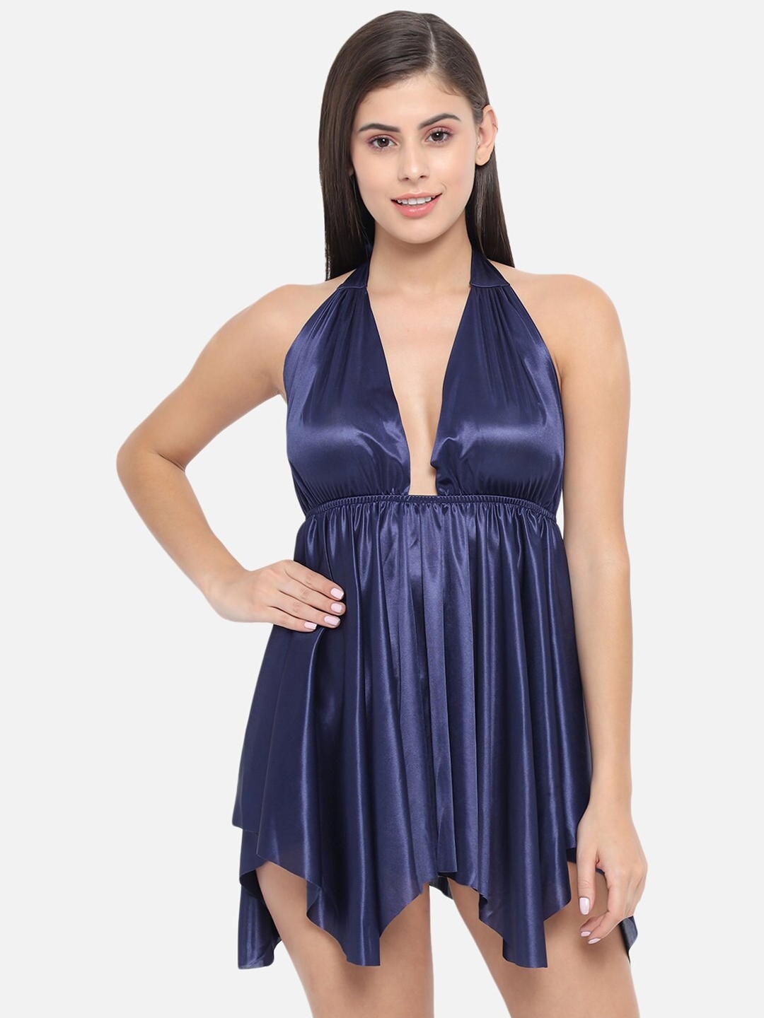 Buy Klamotten Navy Blue Baby Doll With High Low - Baby Dolls for Women ...