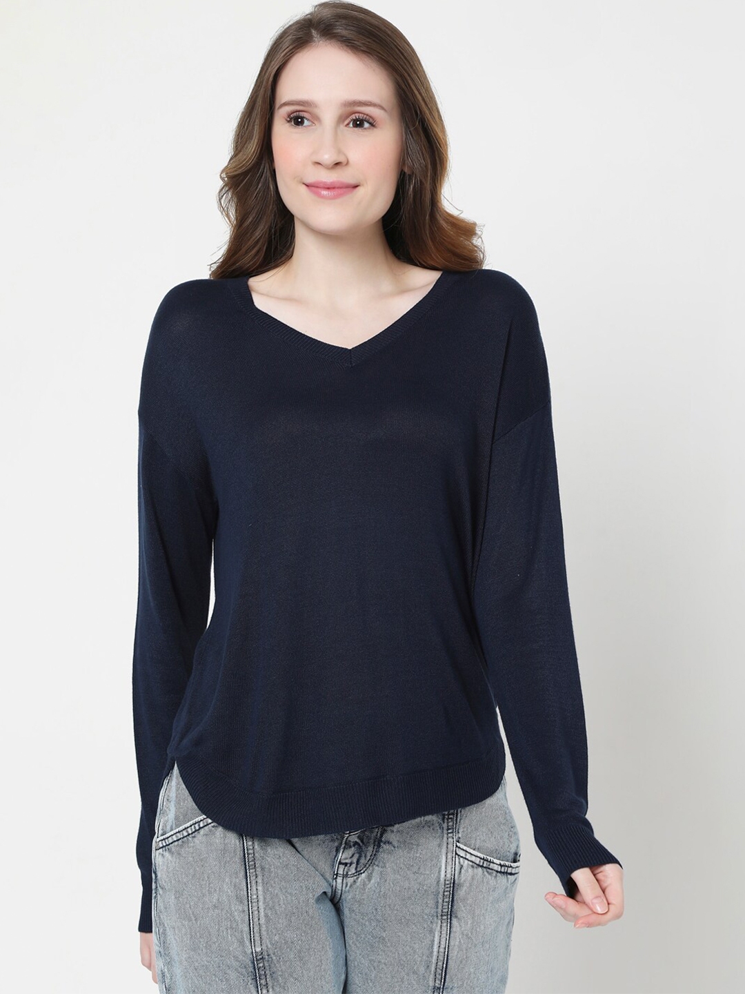 Buy Vero Moda Women Navy Blue Pullover - Sweaters for Women 16109520 ...