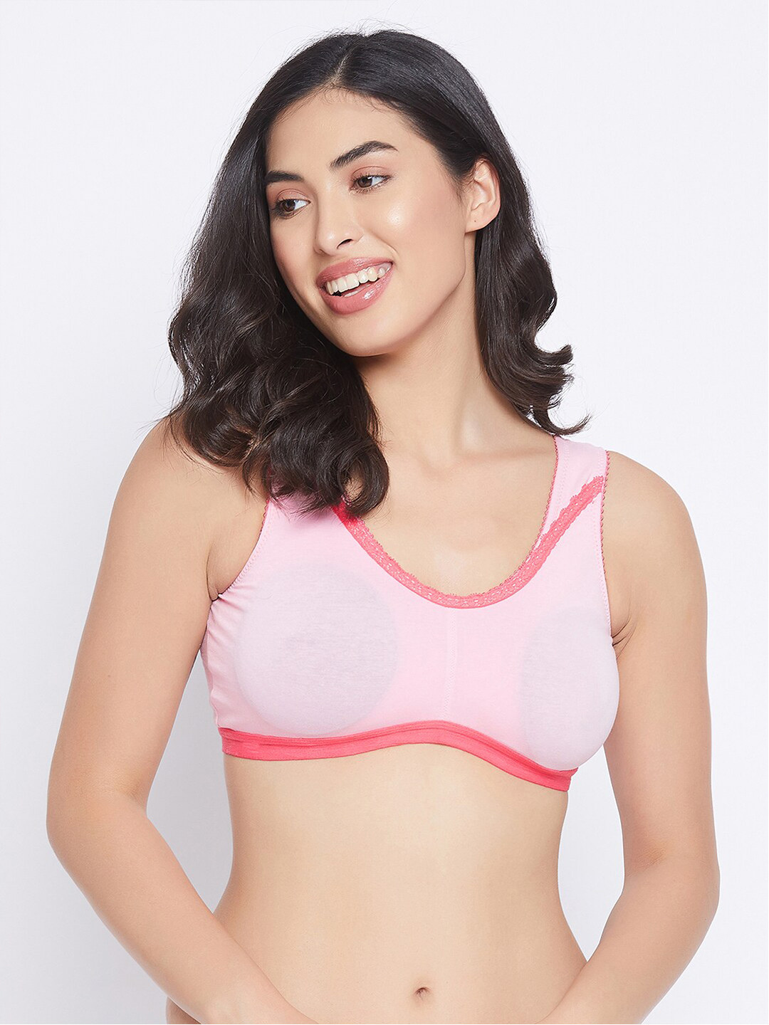 Buy Clovia Pink Beginners Bra Lightly Padded Bra for Women 16110104