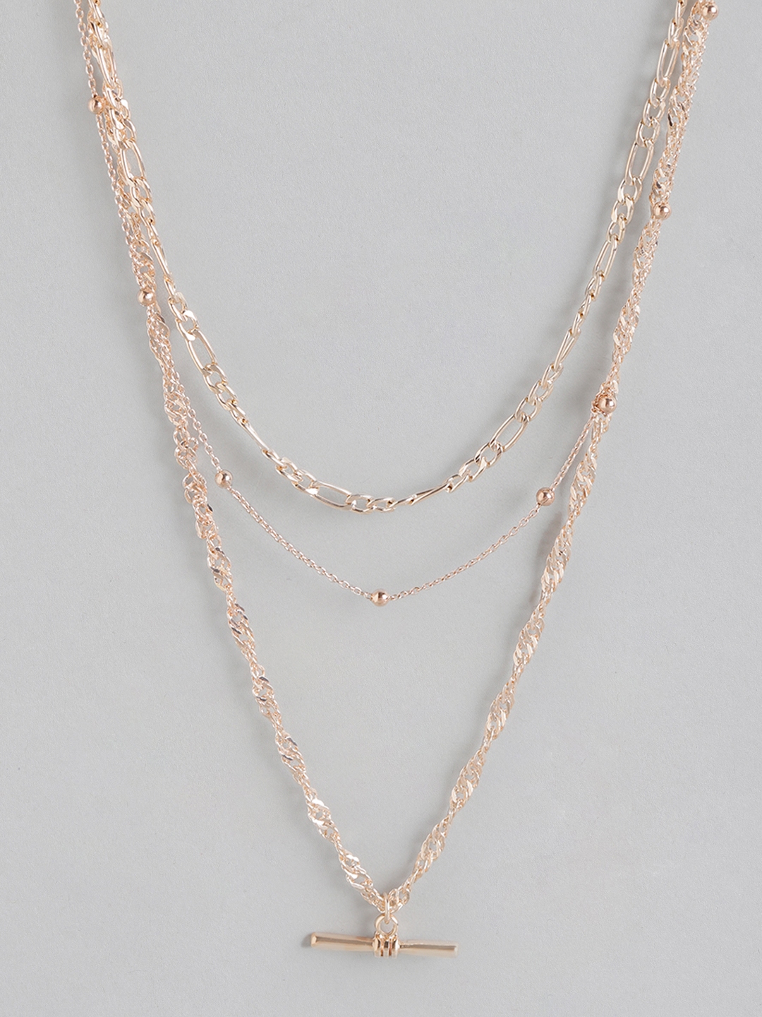 Buy Forever New Set Of 3 Rose Gold Plated Saskia Twist Chain Necklaces ...