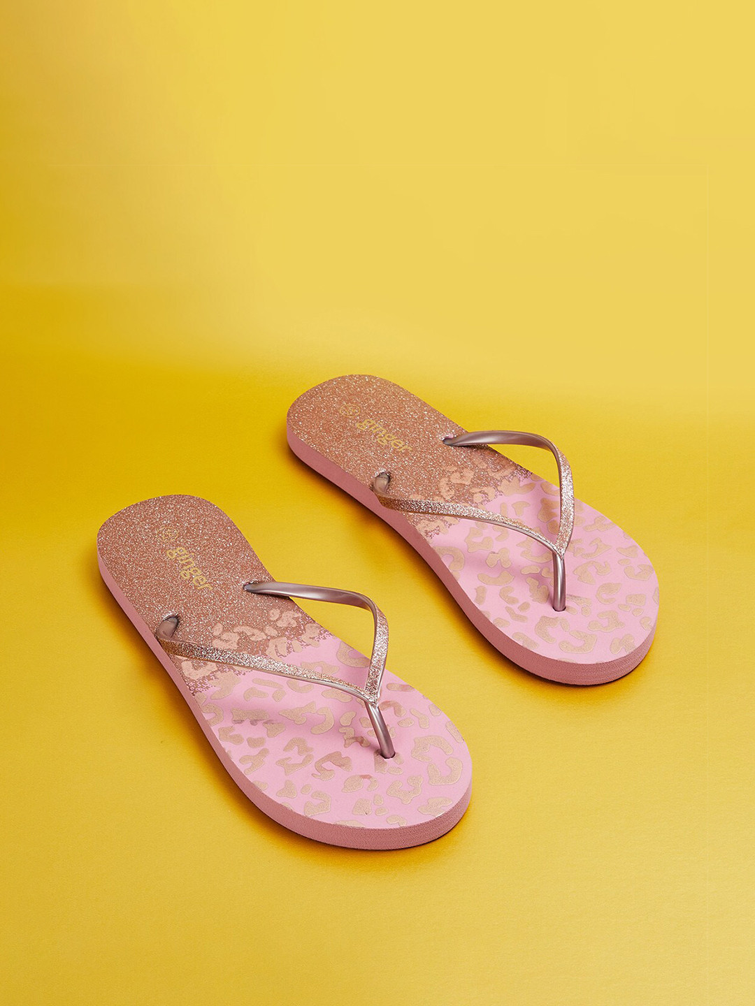 Buy Ginger By Lifestyle Women Beige Printed Thong Flip Flops Flip