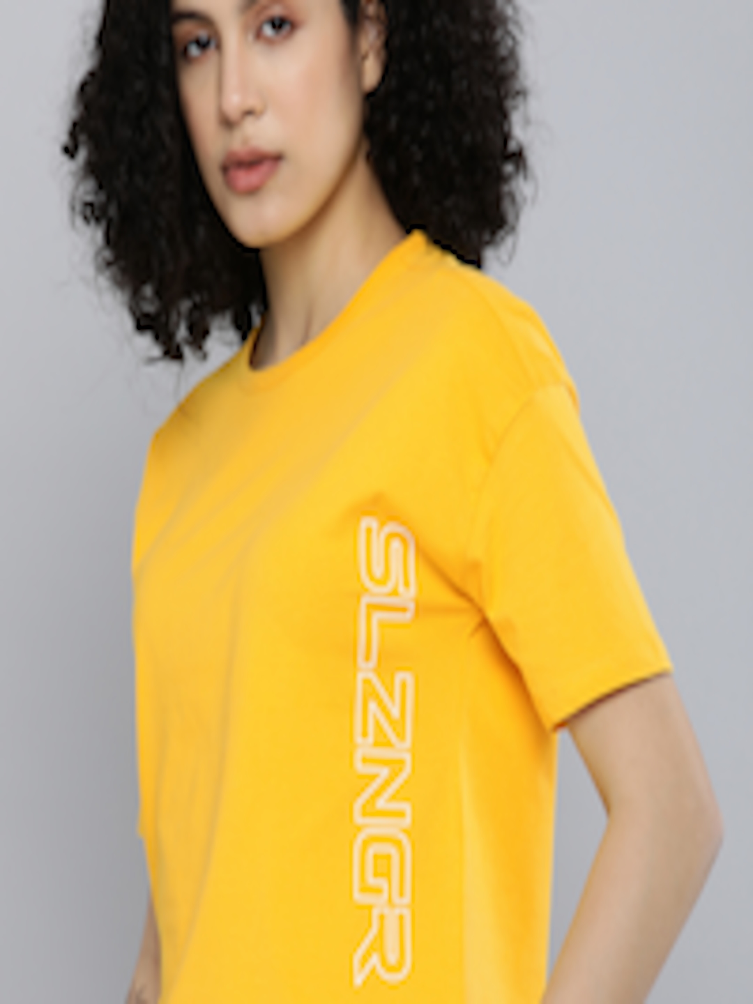 Buy Slazenger Women Yellow Typography Printed T Shirt - Tshirts for ...