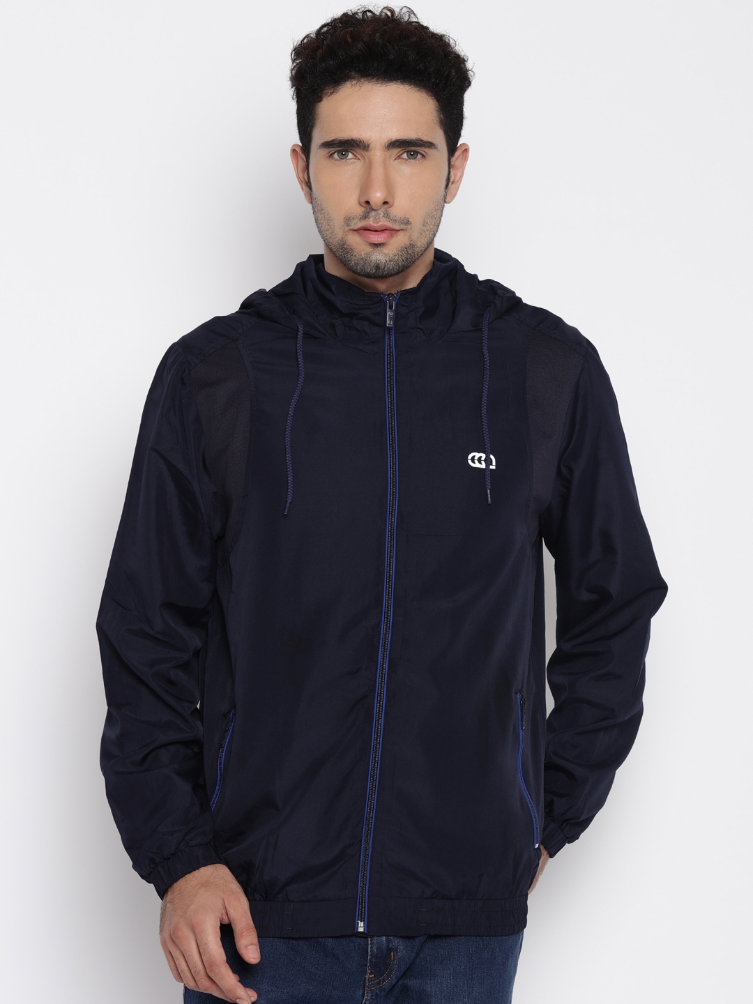 Buy Ajile By Pantaloons Navy Hooded Jacket - Jackets for Men 1611754 ...