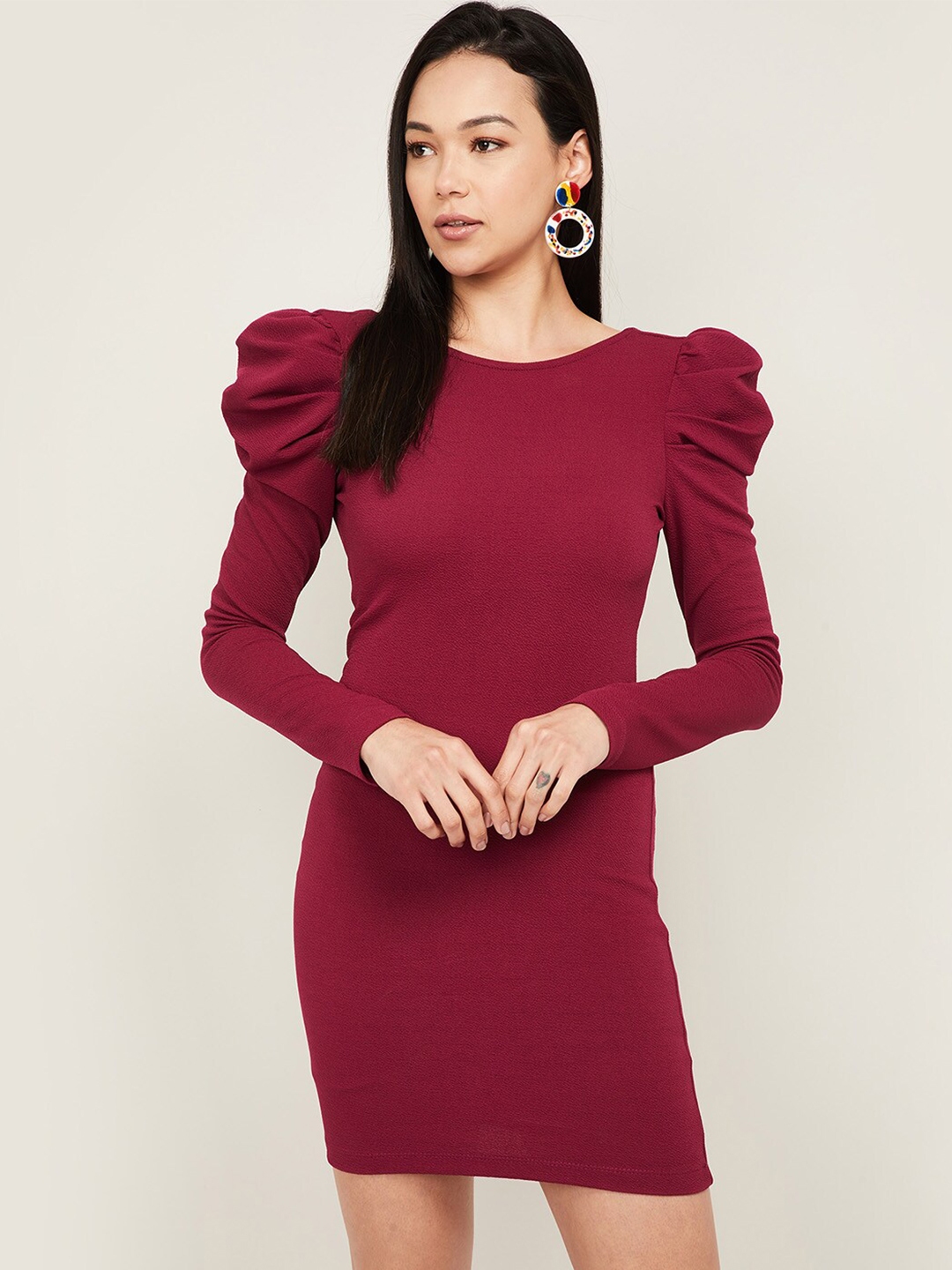 Buy Ginger By Lifestyle Magenta Bodycon Dress - Dresses for Women ...