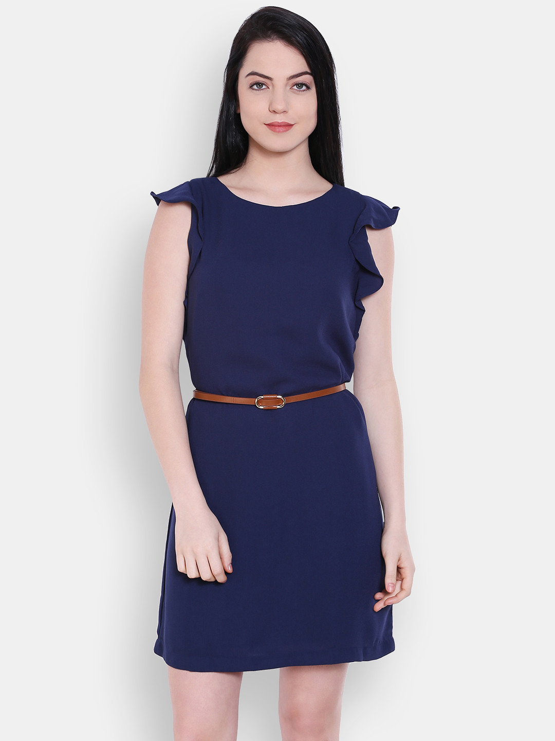 Buy Allen Solly Woman Navy Solid A Line Dress - Dresses for Women 1612318 | Myntra