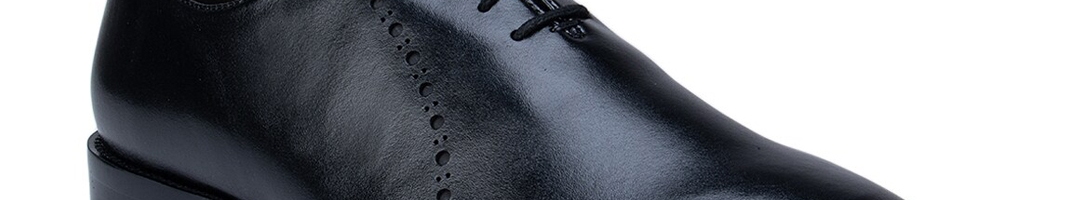 Buy ROSSO BRUNELLO Men Black Solid Leather Formal Oxfords - Formal ...