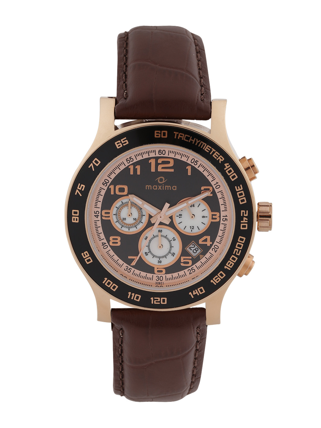 Buy Maxima Attivo Men Black Chronograph Dial Watch 32970LMGR Watches