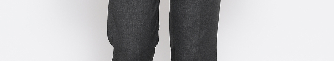 Buy John Miller Men Charcoal Grey Solid Slim Flat Front Formal Trousers ...