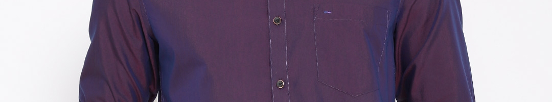 Buy Indigo Nation Men Purple Dual Toned Slim Solid Casual Shirt ...