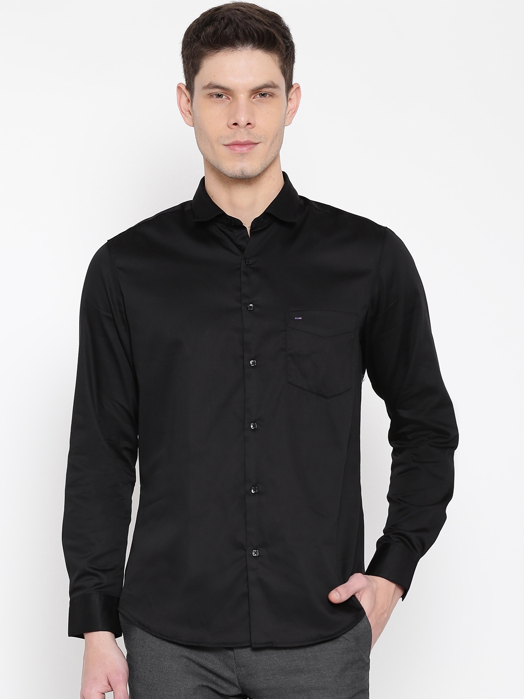 Buy Indigo Nation Men Black Slim Fit Solid Casual Shirt - Shirts for ...