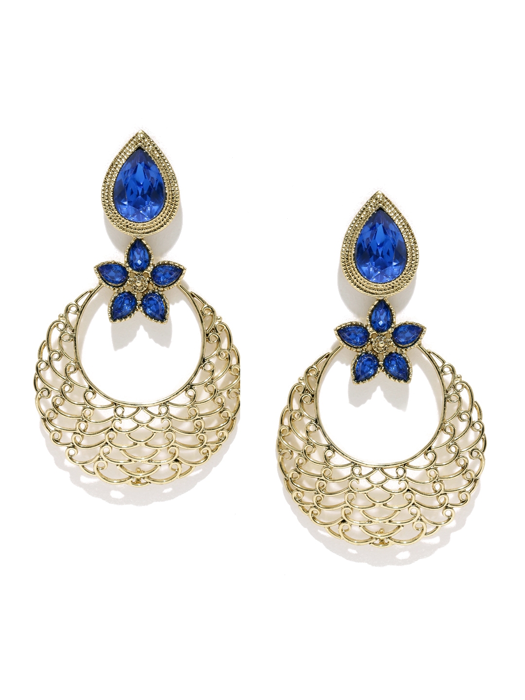 Buy Fida Gold Toned & Navy Drop Earrings - Earrings for Women 1615580 ...