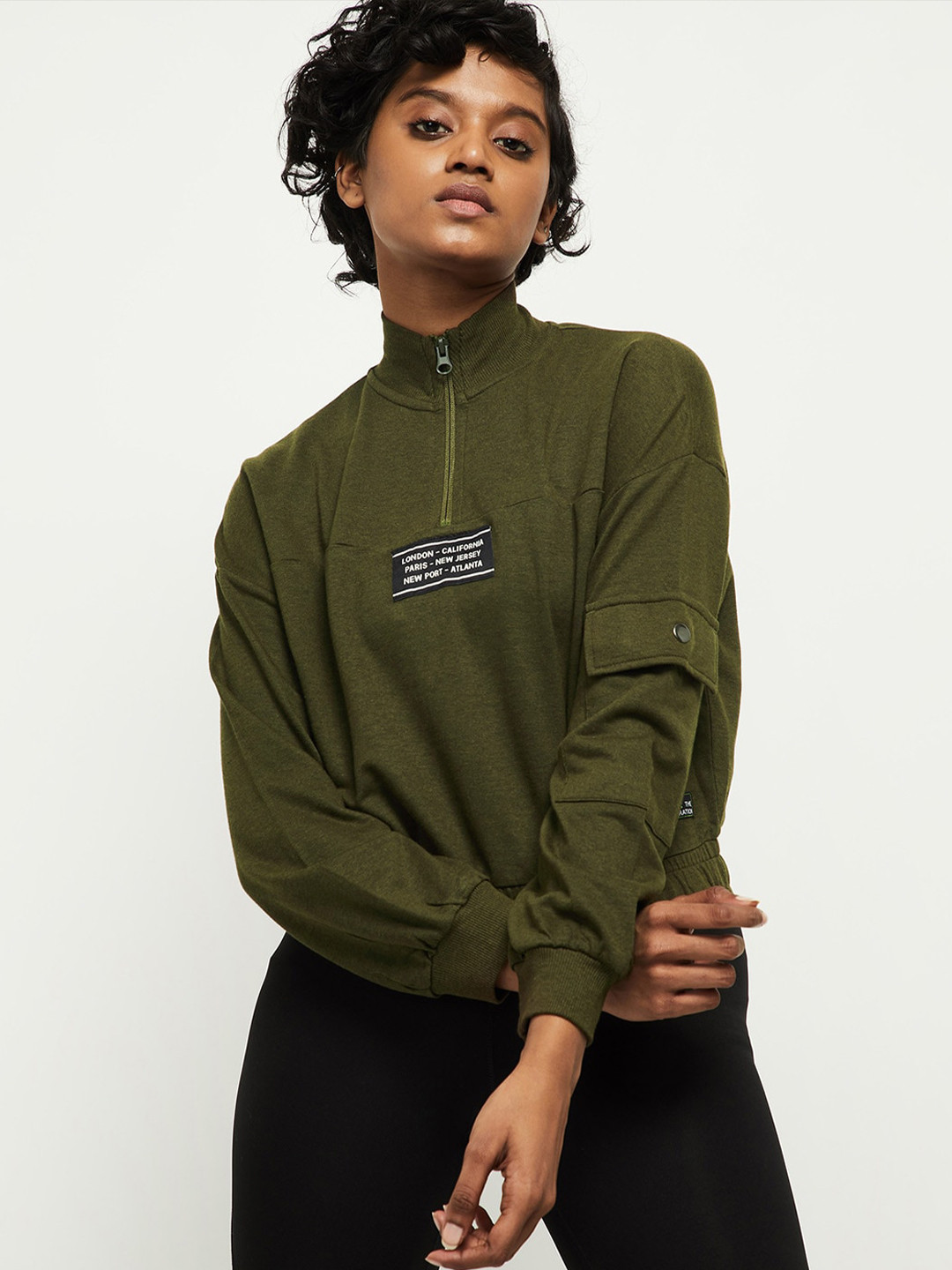 Buy Max Women Olive Green Sweatshirt Sweatshirts for Women 16156170