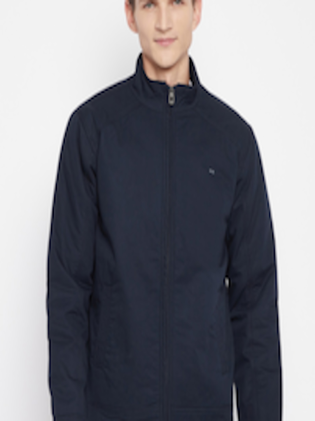 Buy Okane Men Navy Blue Cotton Tailored Jacket - Jackets for Men ...