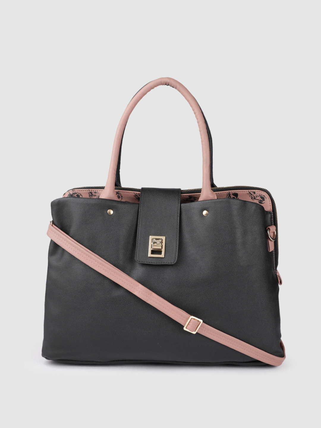 Buy Baggit Black Solid Handheld Bag Handbags for Women 16159650 Myntra