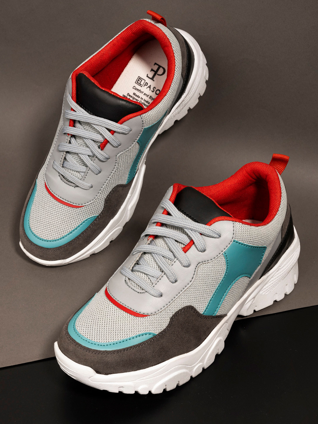 Buy El Paso Women Grey Colourblocked Sneakers Casual Shoes for Women