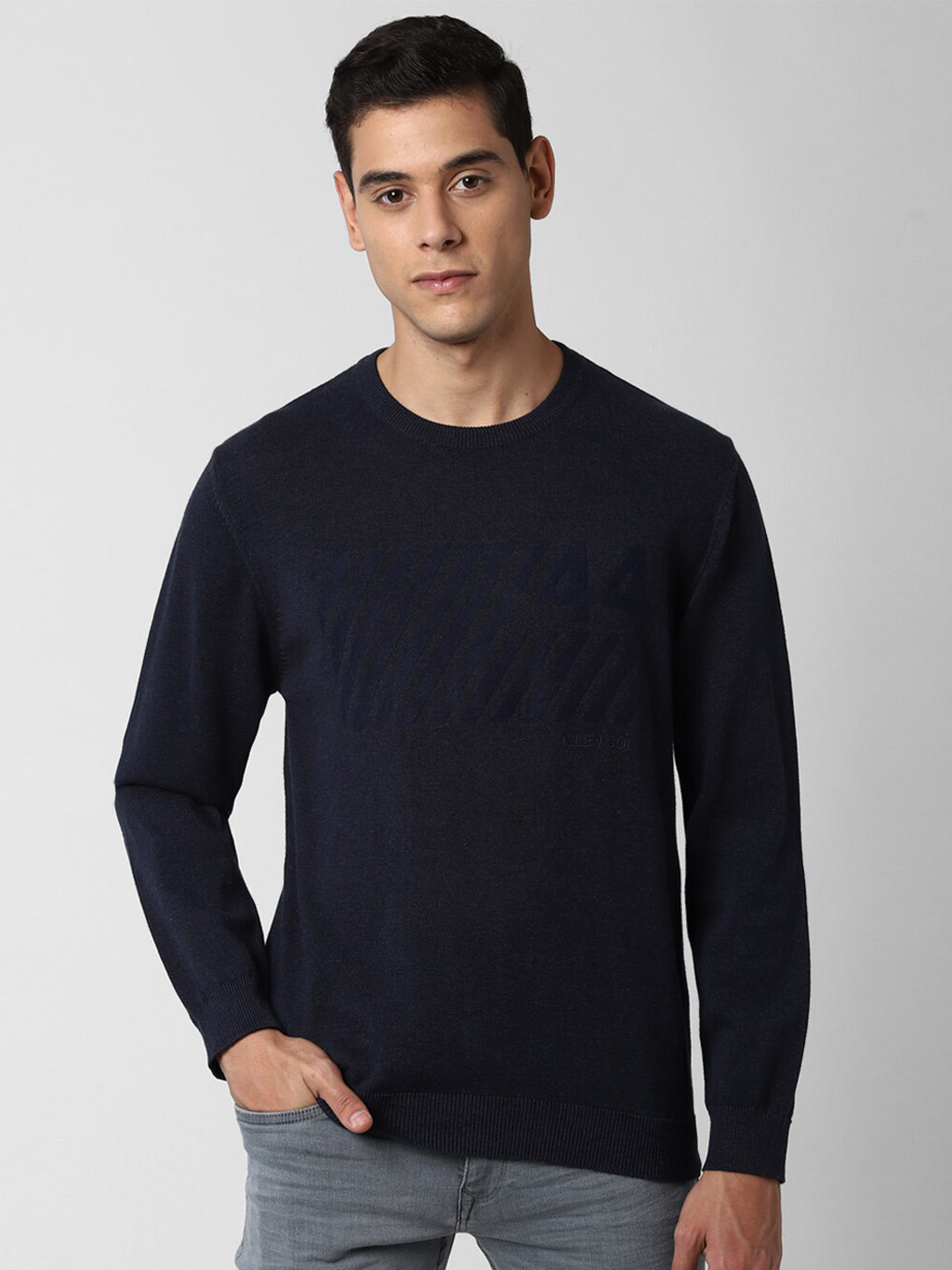Buy Allen Solly Sport Men Navy Blue Pullover Sweaters for Men