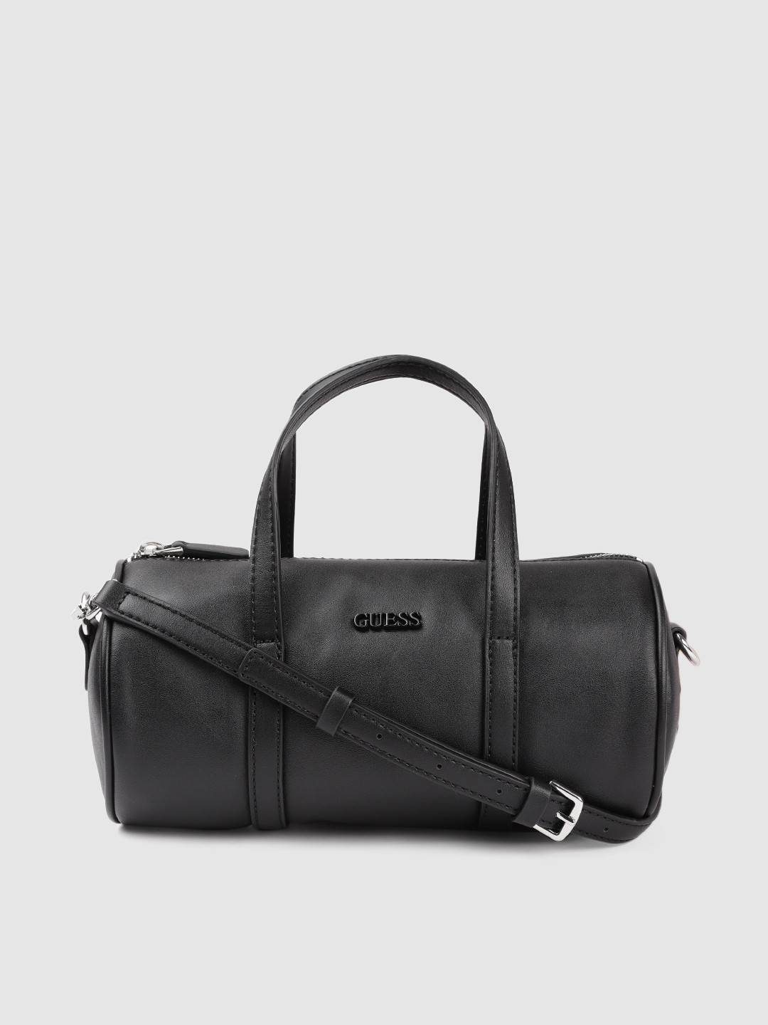 Buy GUESS Black Solid Bowling Handheld Bag Handbags for Women