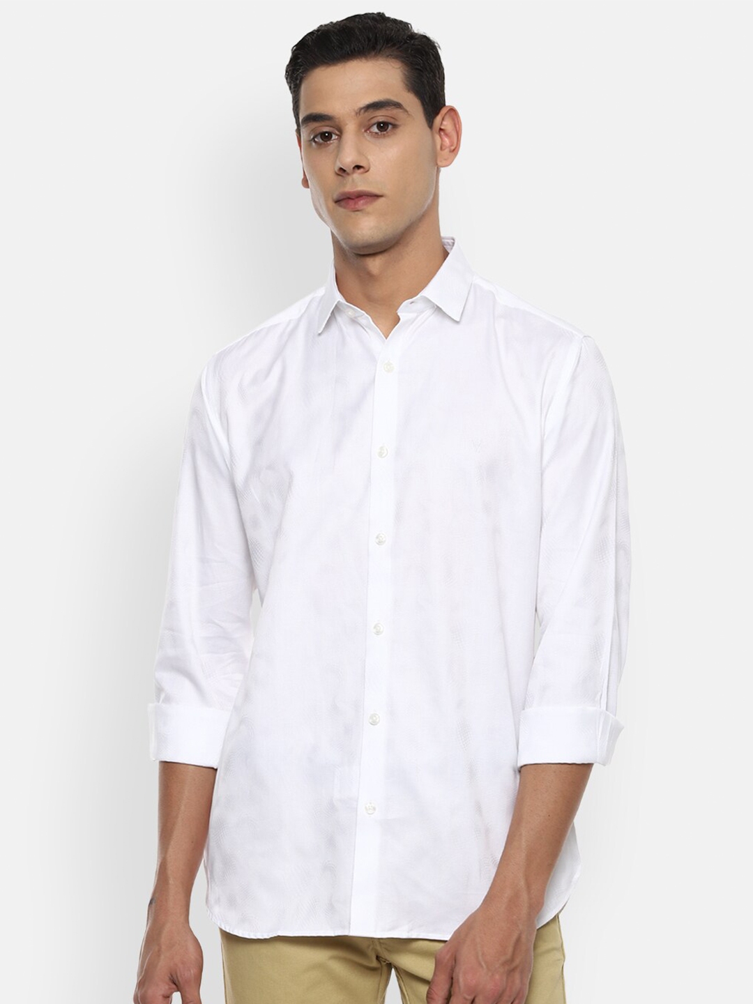 Buy V Dot Men White Slim Fit Opaque Pure Cotton Casual Shirt - Shirts ...