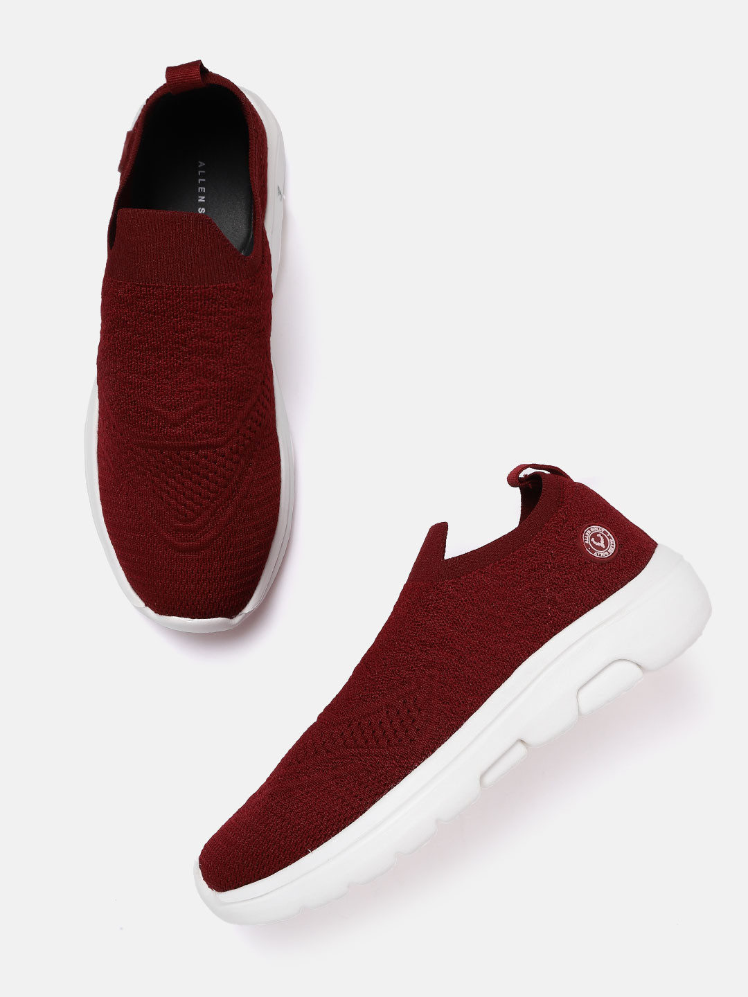 Buy Allen Solly Women Maroon Woven Design Slip On Sneakers Casual