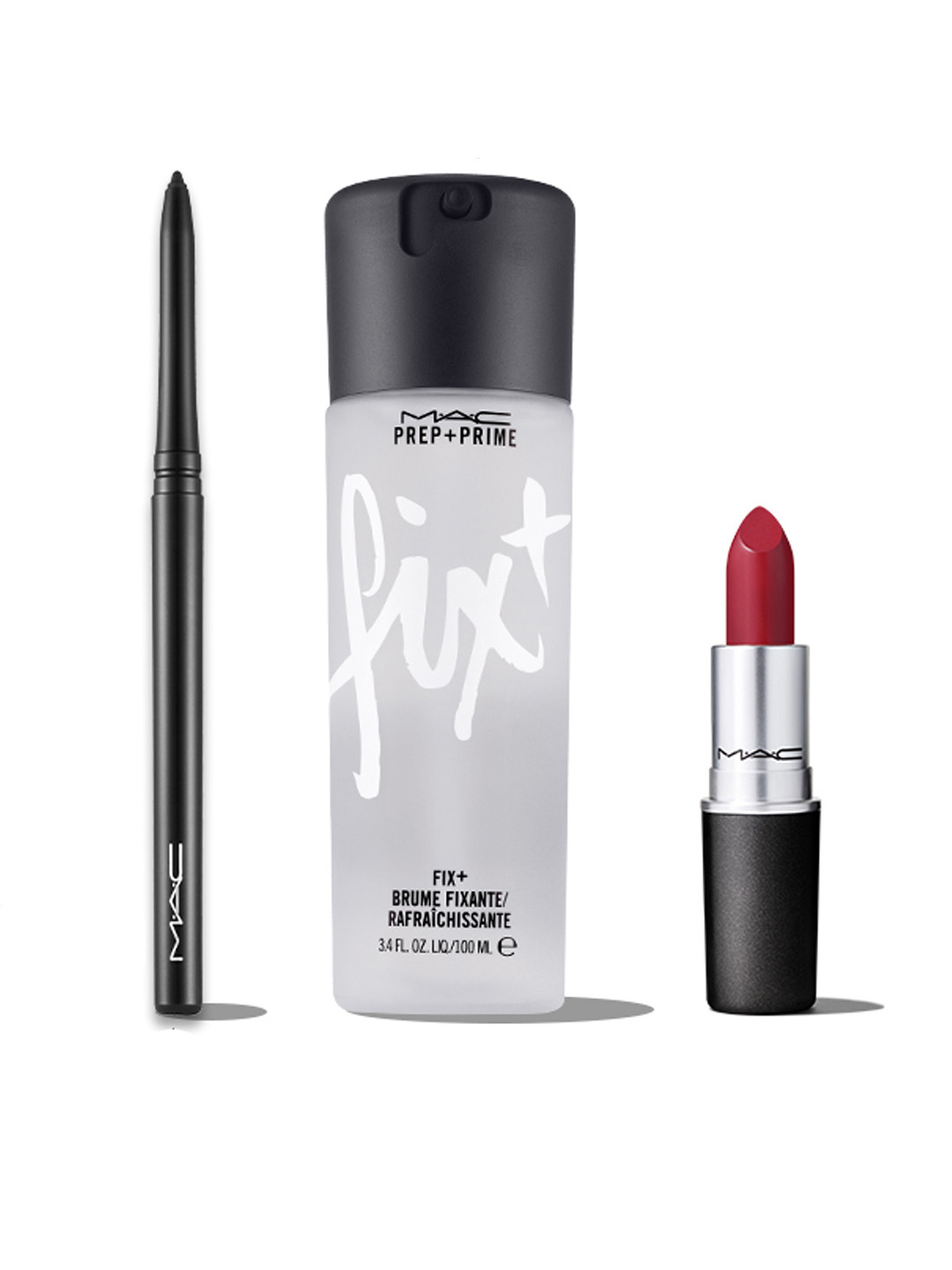 Buy M.A.C Set Of Lipstick Eyeliner & Prep + Prime Fix Makeup Combo