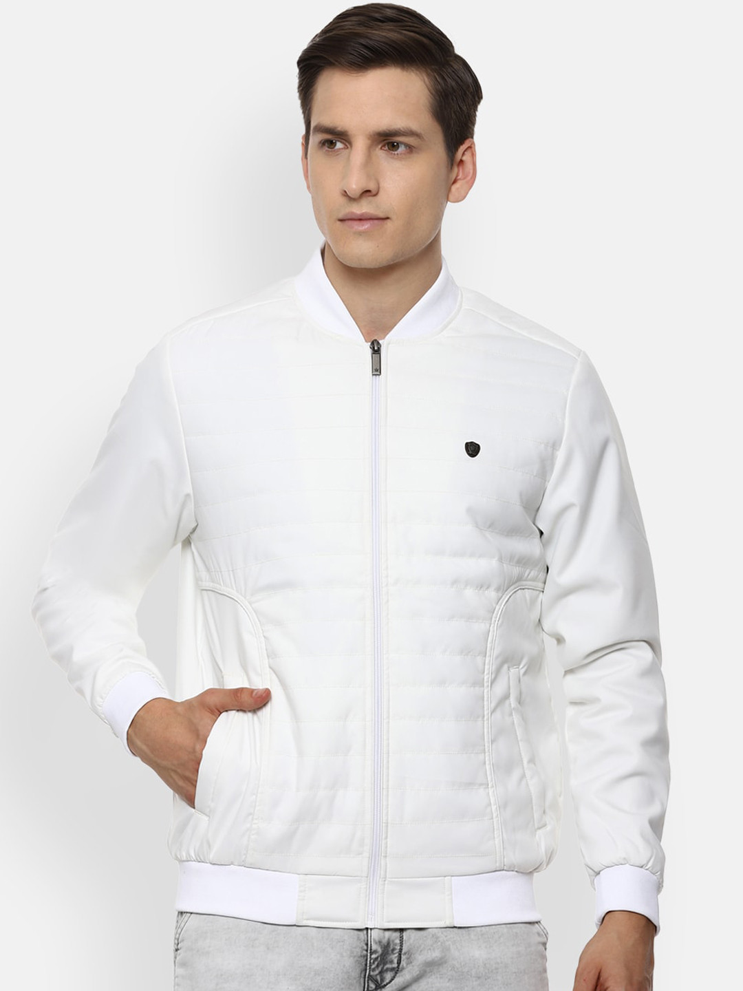 Buy Louis Philippe Men White Bomber Jacket Jackets for Men 16170036