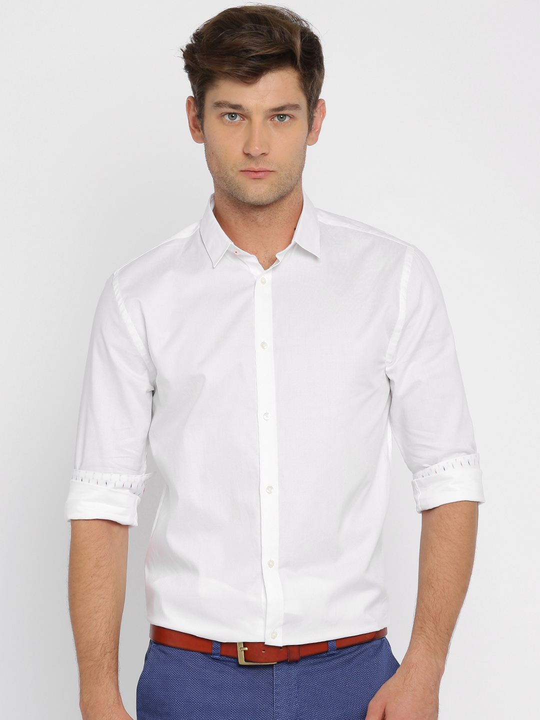 Buy Jack & Jones Men White Slim Fit Solid Casual Shirt - Shirts for Men ...
