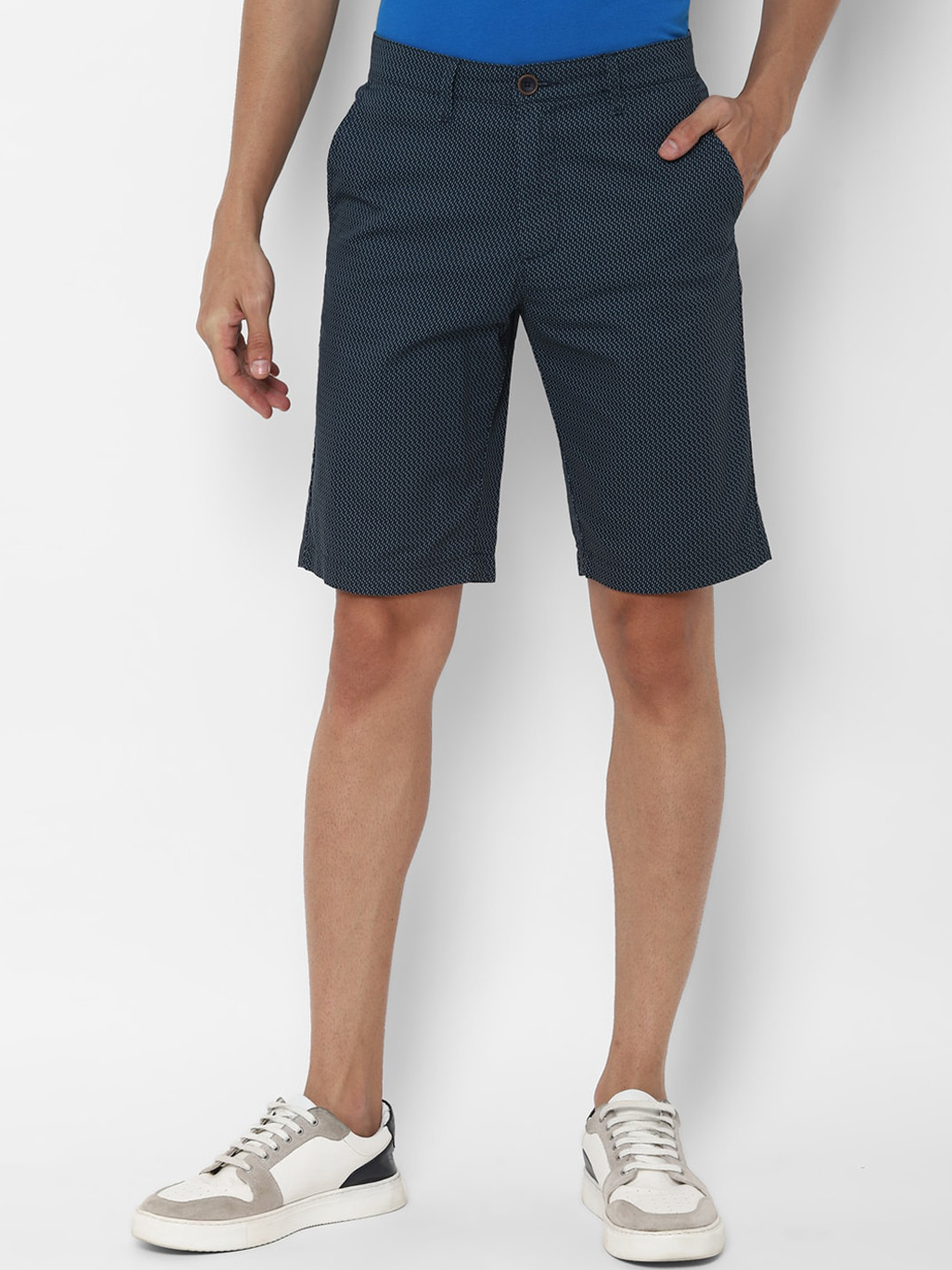Buy Allen Solly Men Navy Blue Pure Cotton Chino Shorts Shorts for Men