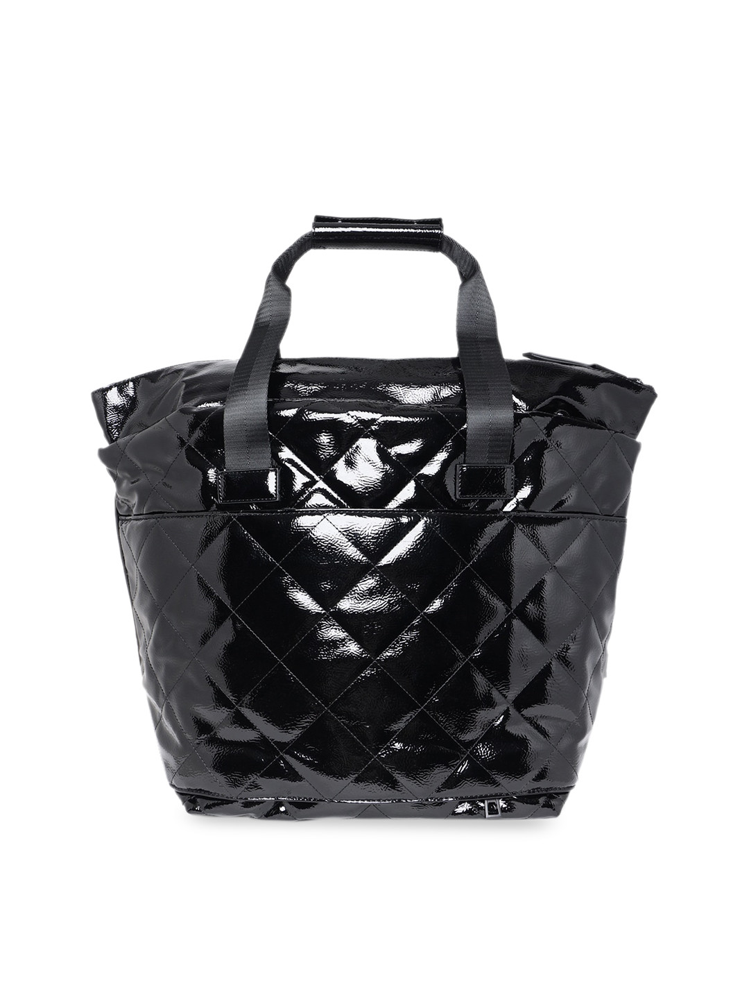 Buy ALDO Black Geometric PU Oversized Shopper Tote Bag With Quilted