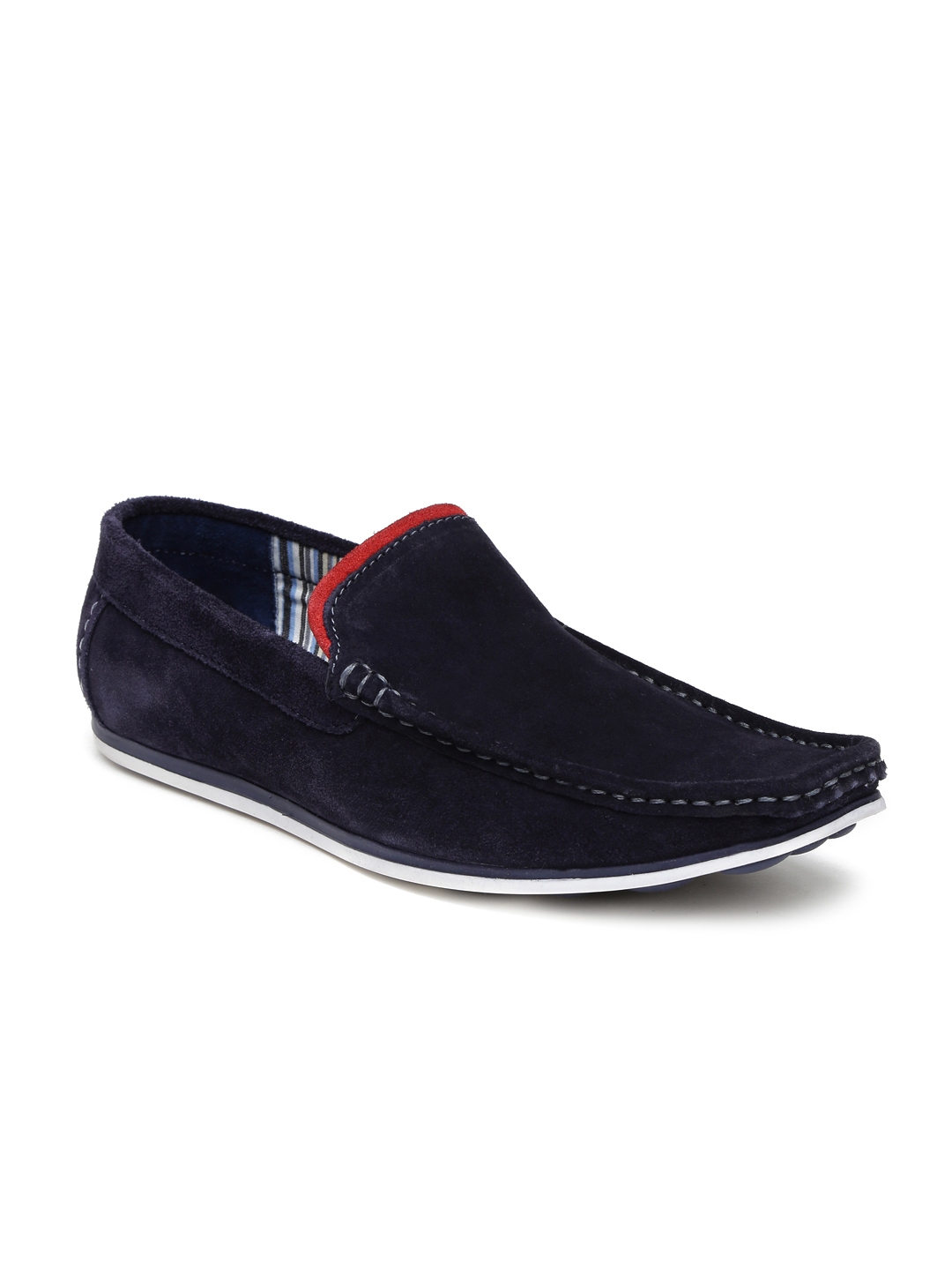 Buy Forca By Lifestyle Men Navy Solid Leather Loafers - Casual Shoes ...