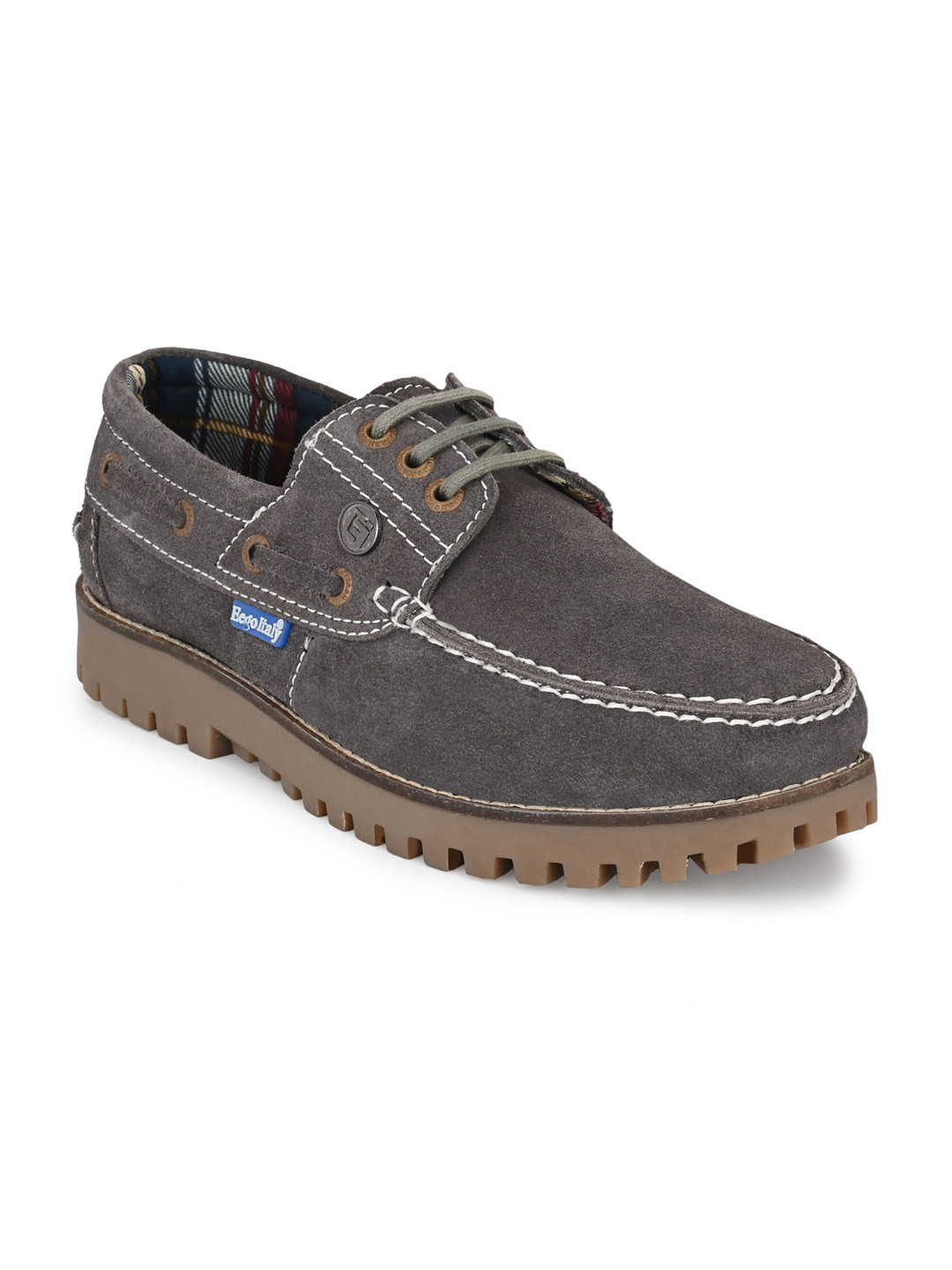 Buy Eego Italy Men Grey Leather Boat Shoes Casual Shoes for Men
