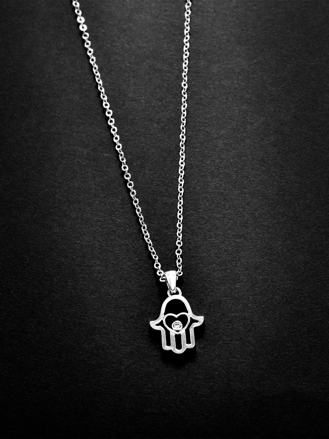 Buy MINUTIAE Silver Toned Brass Silver Plated Chain Necklace And