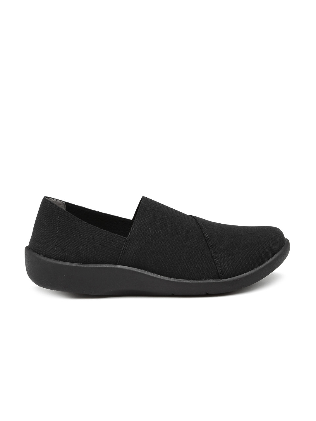 clarks ladies black flat shoes