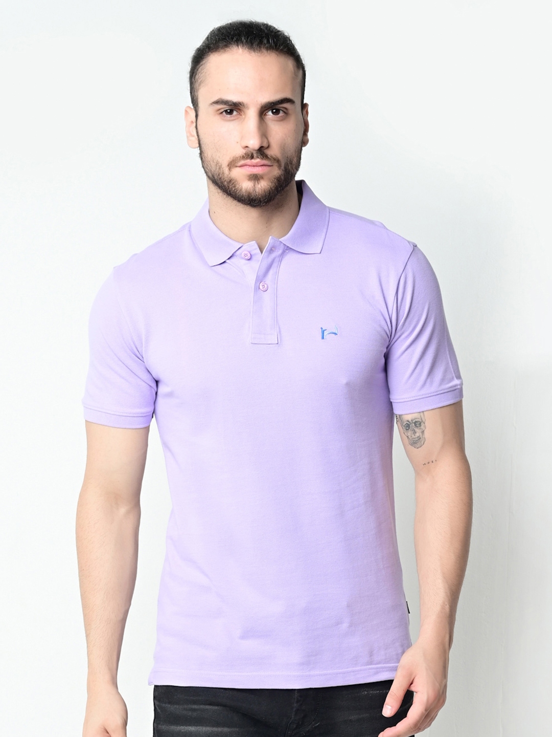 Buy FLAWLESS Men Purple Solid Polo Collar T Shirt - Tshirts for Men ...