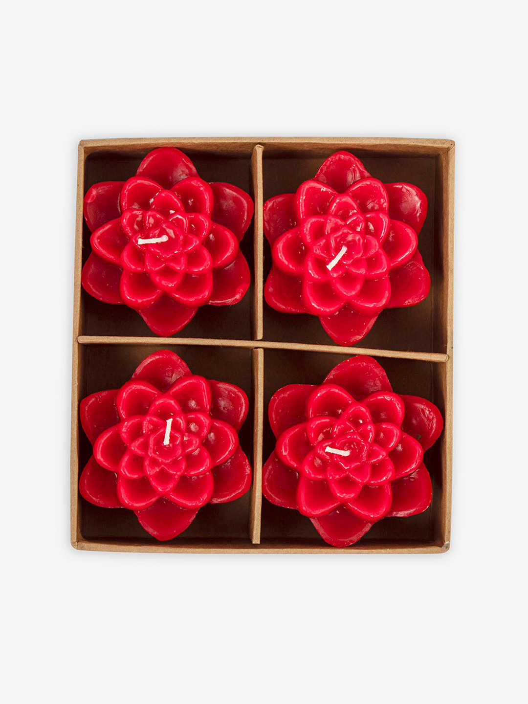 Buy Fabindia Set Of 4 Red Floating Candles Candles for Unisex