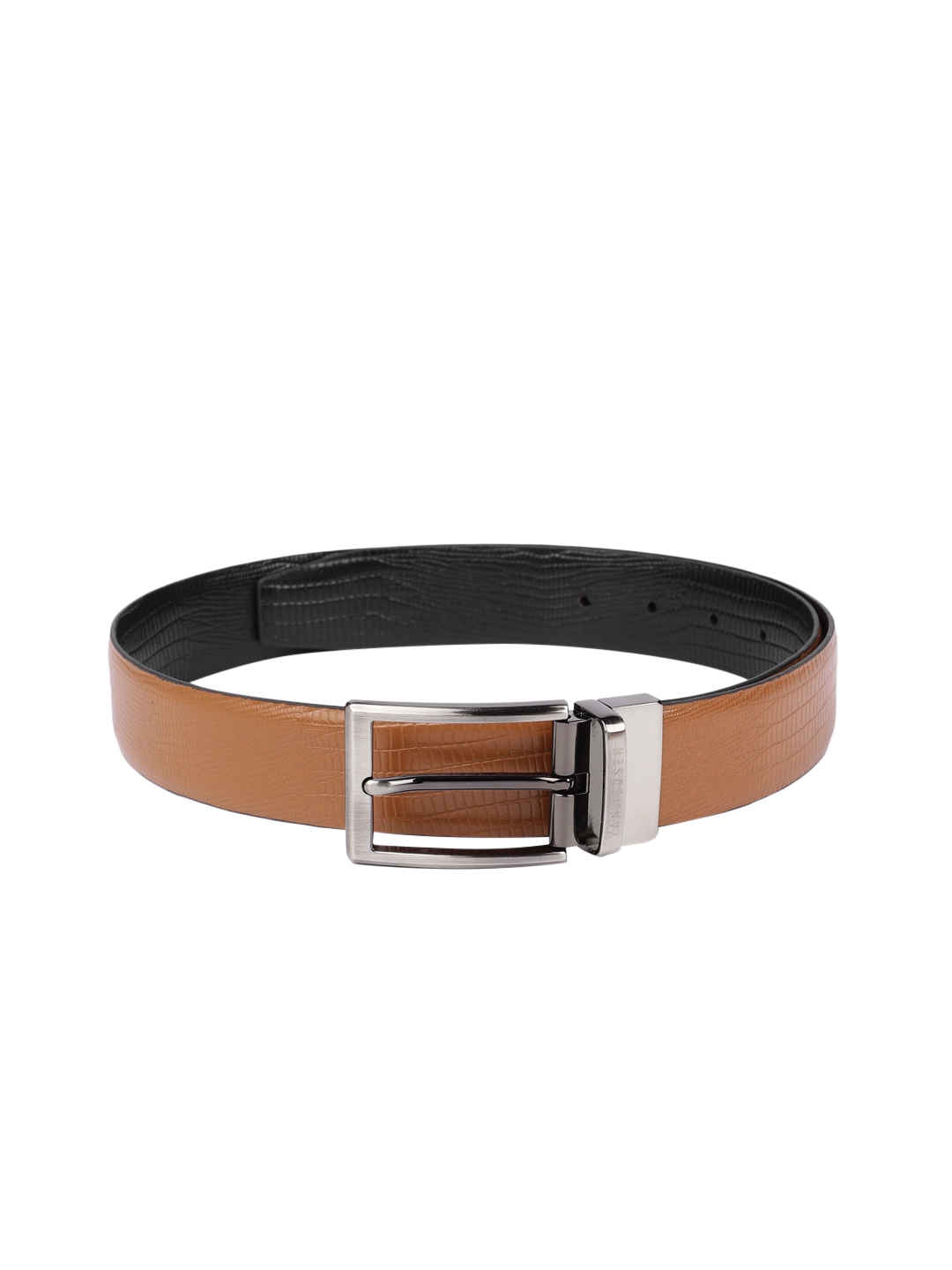 Buy Van Heusen Men Black & Brown Textured Reversible Leather Belt ...