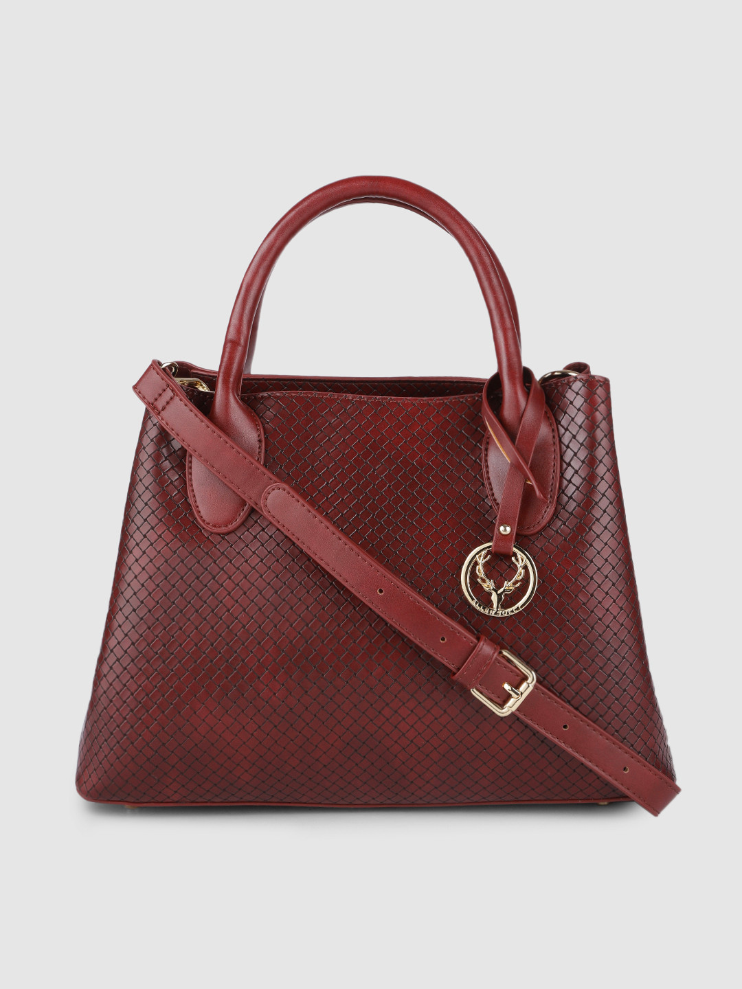 Buy Allen Solly Red Textured Handheld Bag Handbags for Women 16204028