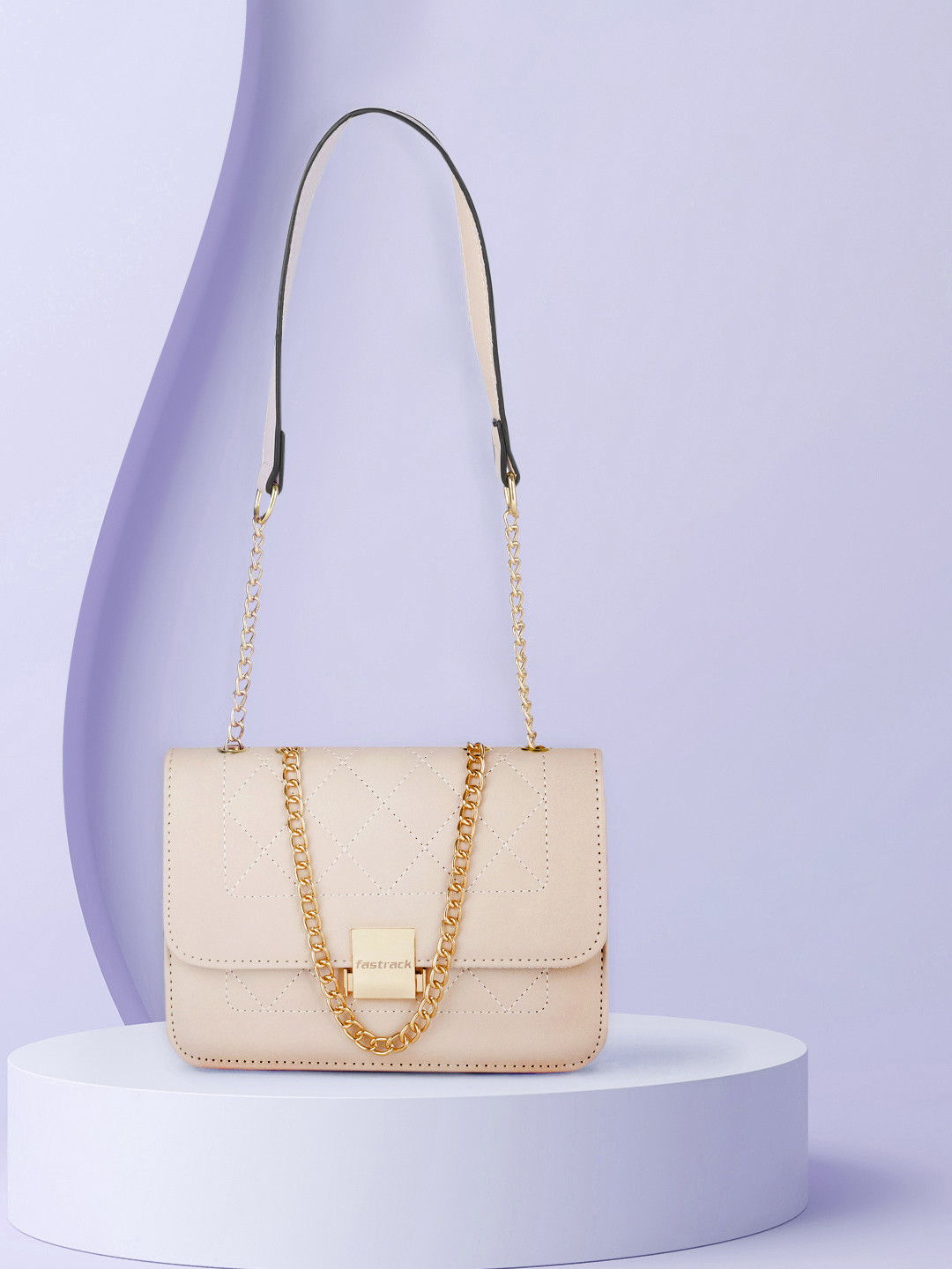 Buy Fastrack Beige Quilted Shoulder Bag Handbags for Women 16205116