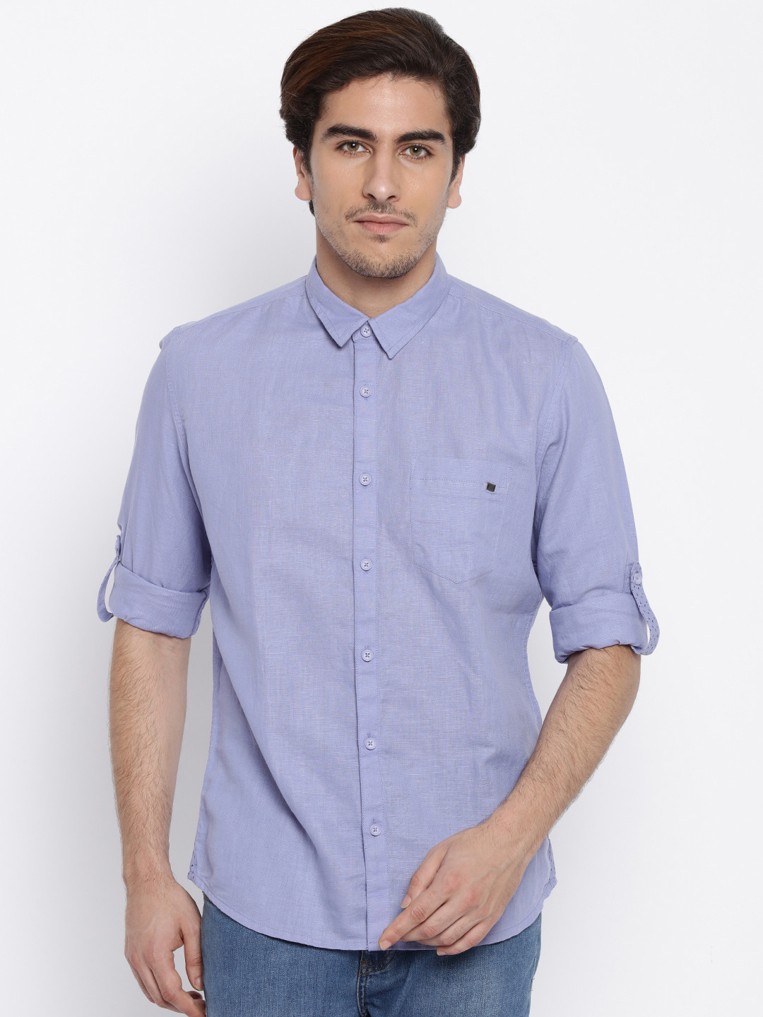 Buy Numero Uno Men Blue Regular Fit Solid Casual Shirt - Shirts for Men 1620541 | Myntra