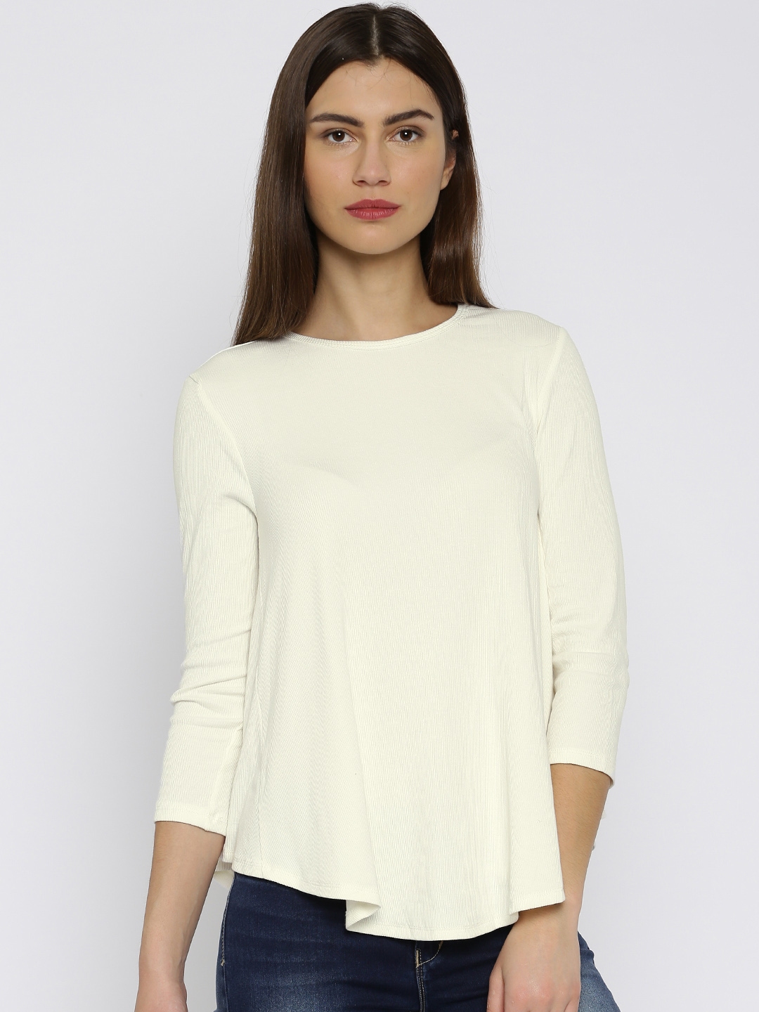 Buy FOREVER 21 Women Cream Solid Top Tops for Women 1620621 Myntra