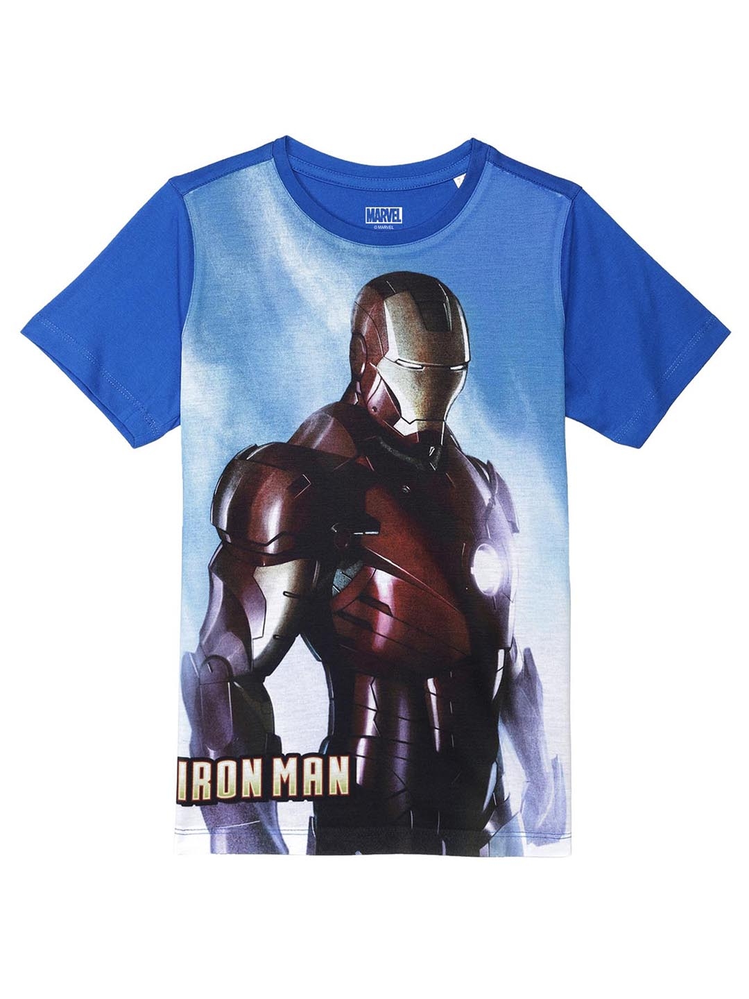 Buy Marvel By Wear Your Mind Boys Blue & Red Iron Man Printed T Shirt ...