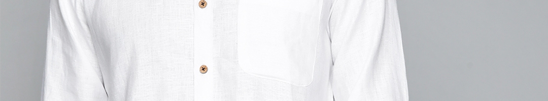 Buy DENNISON Men White Pure Hemp Sustainable Slim Fit Casual Shirt ...