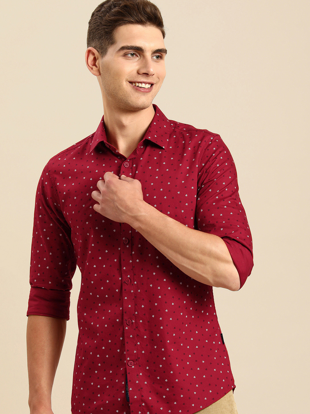 True Red Slim Fit Round Neck Men's T-Shirt by Being Human Clothing main image 1