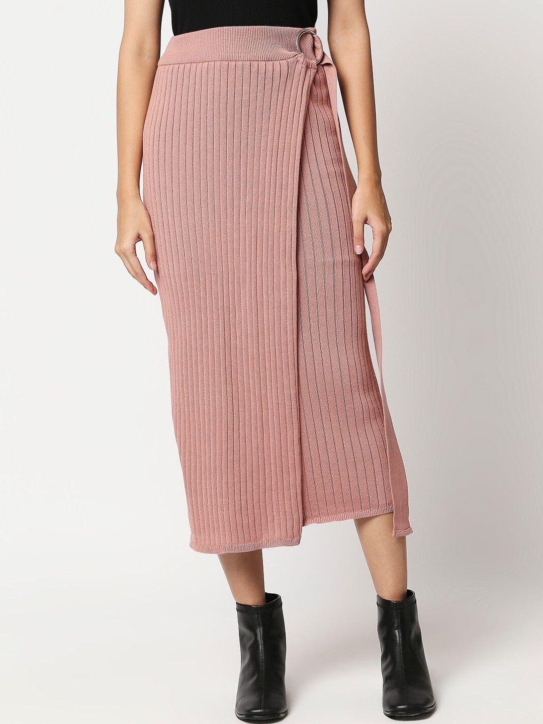 Buy 20Dresses Pink Striped Pure Cotton Wrap Skirt Skirts for Women