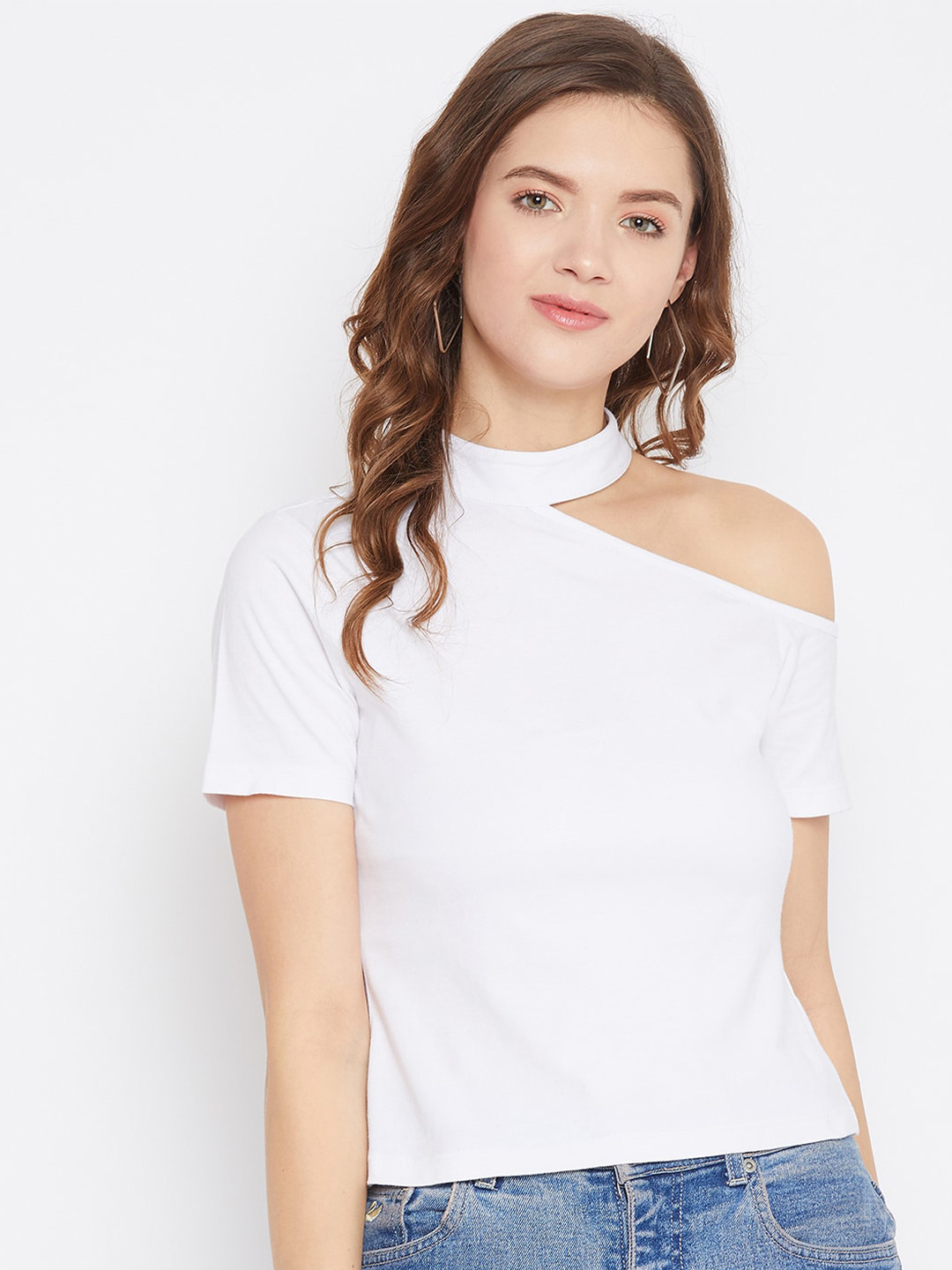 Buy Texco White Choker Neck Top Tops for Women 16221156 Myntra